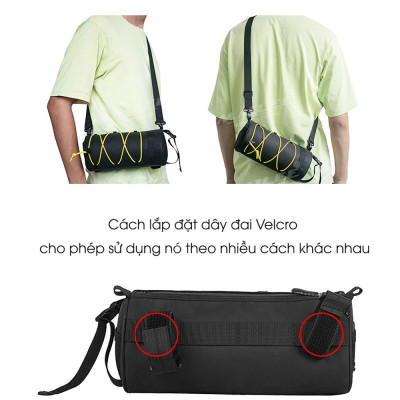 Túi đầu xe đạp tròn đa năng RZ-25 2.5 Lít cho xe đạp núi và đường phố, chống nước, vải POLYESTER, có quai đeo chéo - Mai Lee