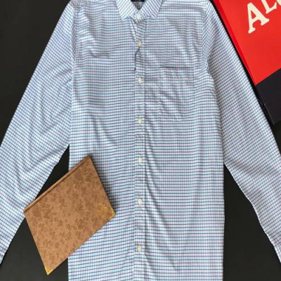 Áo sơ mi dài tay nam Aligro kẻ xanh trắng ALGS176