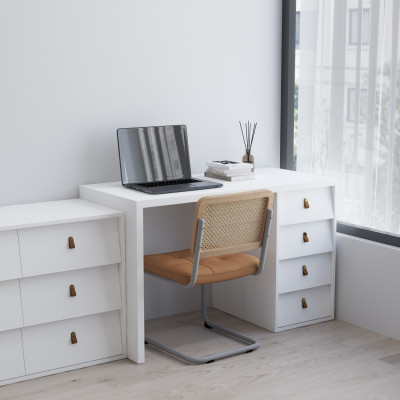 HAPPY FURNITURE , Bàn làm việc 4 ngăn kéo - CALYN , BAN_153 , 120cm x 55cm x 75cm DxRxC