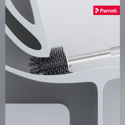 Cọ bồn cầu silicon, cọ toilet nhà vệ sinh 2 trong 1, có thể treo tường và cây gắp tóc Parroti Silicon SL02