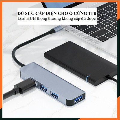 Hub Type C, Cổng Chuyển Đổi Type C, Hub USB, Cổng Chia USB, TypeC Ra 4 Cổng USB, Cổng Chuyển Đổi Dành Cho Mac book, Laptop, PC -  Hàng Chính Hãng