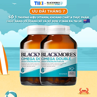 Combo 2 Lọ Viên Uống Dầu Cá Bổ Sung Omega Hỗ Trợ Cho Tim, Mắt và Da Blackmores Double Omega High Strength 90 Viên/Lọ