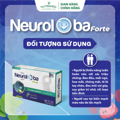 Viên uống Neuroloba Forte hỗ trợ cải thiện tuần hoàn máu não tăng cường trí nhớ (30 viên) - Nutramed