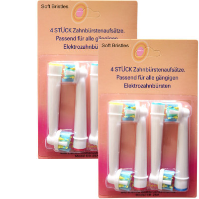 Cho máy Braun Oral-B, Bộ 4 đầu bàn chải đánh răng điện - Đánh bật cao răng- EB-25A-Cho răng sáng bóng