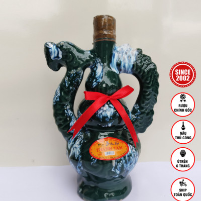 Đặc Sản Bình Định - Rượu Bàu Đá Thành Tâm Rồng Nhỏ (Màu xanh rêu) 350ml  - OCOP 3 Sao