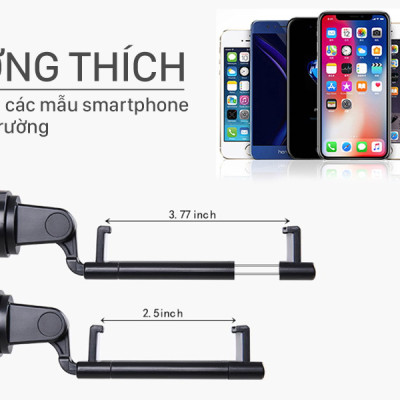 Gậy chụp ảnh tự sướng Mawa K07 - Tích hợp 3 chân tripod và remote bluetooth chụp từ xa - Hàng chính hãng