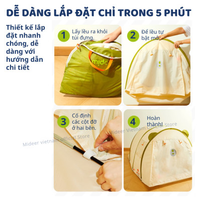 Lều cho bé gấp gọn kèm thảm dã ngoại cắm trại chống thấm nước Mideer Deer Camp Party