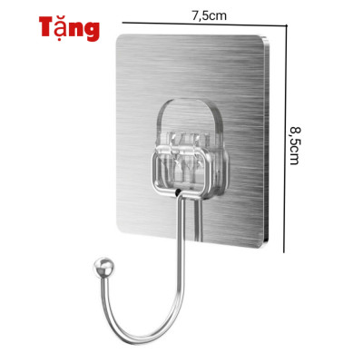 bơm thụt thông tắc bồn cầu vệ sinh inox - tặng móc dán tường to