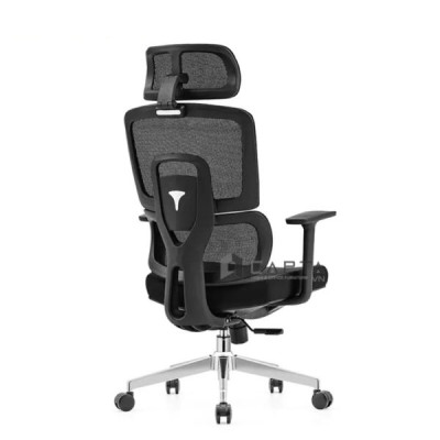 Ghế công thái học CM4527-M Nội thất Capta Ghế xoay văn phòng lưng lưới có tựa đầu bảo vệ cột sống nệm ngồi bọc vải có khung và tay nhựa chữ T 