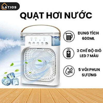 Quạt Điều Hòa Mini Cao Cấp Có Khay Nước PhunSương & Đèn Ngủ – Mát Lạnh & Nhỏ Gọn