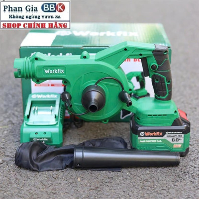 Máy thổi hút bụi pin WORKFIX WF-AB775BL, Động cơ Không chổi than, 2 chức năng, Cò điều tốc