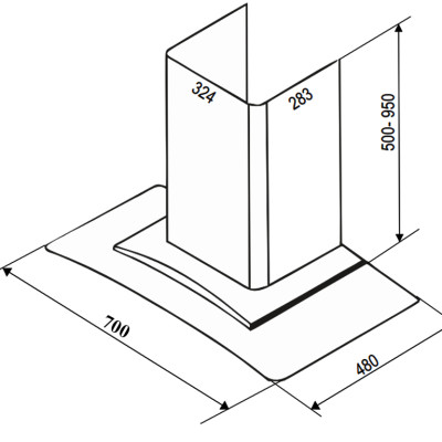 Máy hút mùi nhà bếp công nghệ hiện đại BAUER BC 70ECO - Hàng chính hãng