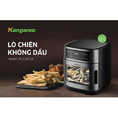 Lò chiên không dầu 12L Kangaroo KG12AF1A - Rapid Air - 1800W - Hàng chính hãng, Bảo hành 12 tháng
