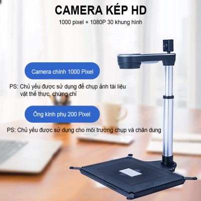 Máy Chiếu Vật Thể Scan Màu Di Động Thông Minh Lấy Nét Tự Động Scan Tài Liệu A3/A4/A5/A6/A7 K1080 - Hàng Nhập Khẩu