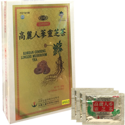 Trà sâm linh chi chính hãng Bio Apgold Hàn Quốc hộp gỗ 100gói