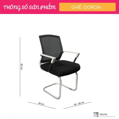 Ghế chân quỳ lưng trung bọc lưới SMLIFE Doron