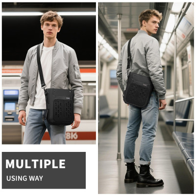 Túi Đeo Ngang OZUKO Thời Trang Nam Chống Thấm Nước Ngoài Trời Nhẹ Du Lịch Túi Đeo Vai Nhiều Lớp