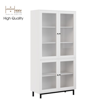 [Happy Home Furniture] CATY , Kệ sách 5 tầng cửa kính - chân sắt ,  90cm x 39cm x 180cm (DxRxC), KSA_020