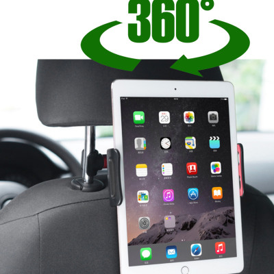 Kẹp điện thoại ipad xoay 360 độ treo ghế sau ô tô, xe hơi, giá đỡ kẹp máy tính bảng xoay dọc ngang bằng kim loại cao cấp - Hàng chính hãng