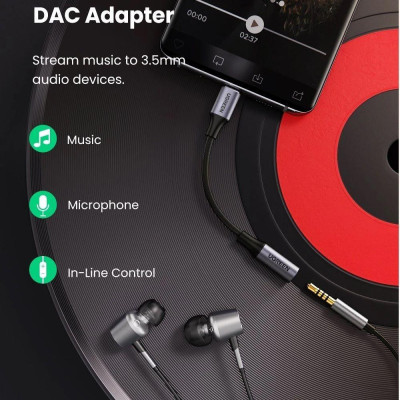 Ugreen UG80154AV161TK 10cm màu xám bộ chuyển USB type C ra 3.5mm Headphone audio hỗ trợ laptop và điện thoại samsung mới - HÀNG CHÍNH HÃNG