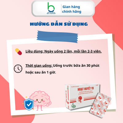 Viên Uống Hoạt Huyết YB  Hỗ Trợ Tuần Hoàn Não, Giảm Đau Đầu, Hoa Mắt, Chóng Mặt - Hộp 30 viên