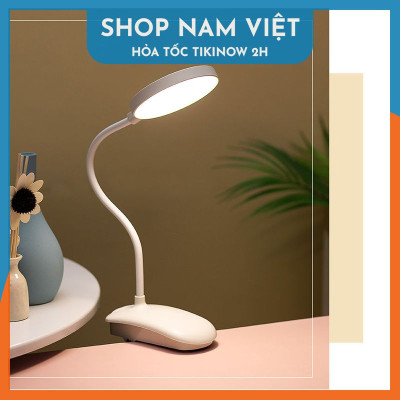 Đèn Bàn LED Kẹp Đầu Giường Đọc Sách Chống Cận Pin Sạc