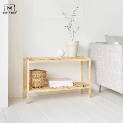 KỆ ĐỰNG GIÀY GỖ 2 TẦNG HÀN QUỐC MÀU GỖ TỰ NHIÊN - BENCH 2F NATURAL SIZE M