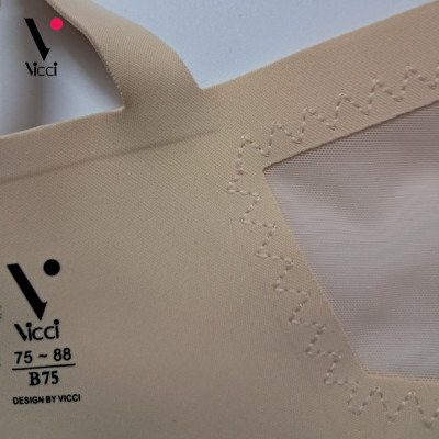 Áo lót nữ không gọng đệm mút dày 3cm Vicci AV.226 bản lưng to không đường may 3 móc nâng đẩy ngực tuyệt đối