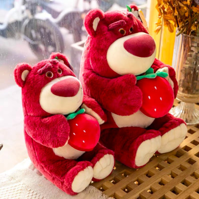 Thú nhồi bông gấu Lotso ôm trái dâu dễ thương - Size từ 40 đến 90cm - Quà tặng gấu bông gấu dâu êm mịn.