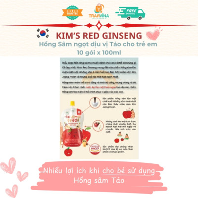 Hồng Sâm ngọt dịu vị Táo cho trẻ em Kim