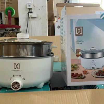 Nồi Lẩu Điện Đa Năng Mini Chống Dính Vân Đá Cao Cấp Công Suất 1000W, Nồi Điện Đa Năng Kèm Xửng Hấp Inox 28cm Dung Tích 4L Phù Hợp Cho Gia đình -Hàng Chính hãng MINIIN