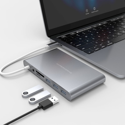 Cổng Chuyển HYPERDRIVE ULTIMATE USB-C HUB FOR MACBOOK, SURFACE, PC, USB-C DEVICES - HÀNG CHÍNH HÃNG