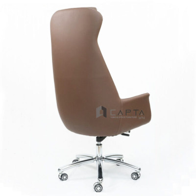 Ghế xoay văn phòng dành cho Giám đốc nữ CM4429-P Nội thất Capta Ghế Lãnh đạo nệm PVC mềm chân thép mạ chrome 