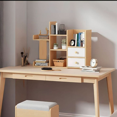 Kệ Sách Gỗ Xương Rồng Mini Kèm 2 Ngăn Kéo Để Bàn Decor Văn Phòng