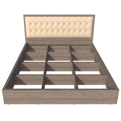 Giường ngủ cao cấp Tundo màu xám 160cm x 200cm