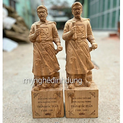 TƯỢNG TRẦN QUỐC TUẤN TRẦN HƯNG ĐẠO VƯƠNG BẰNG GỖ NGỌC AM THƠM NỨC KT 50×16×15CM 