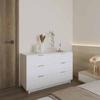 HAPPY FURNITURE , Tủ lưu trữ 6 ngăn kéo - NAMI, THK_241 , 120cm x 45cm x 76cm DxRxC