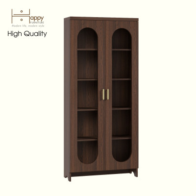 HAPPY FURNITURE , Tủ lưu trữ 2 cửa kính - CHEVY, TLT_049 , 80cm x 28cm x 180cm DxRxC