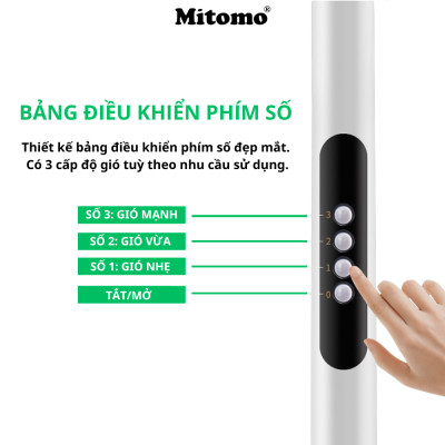 Quạt Đứng 5 Cánh Mitomo FCE-60 hàng chính hãng, Điều Khiển Từ Xa, Hẹn Giờ, Tiếng Ồn Thấp
