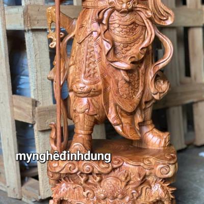 Tượng quan công trấn ải  bằng gỗ  hương đá  tuyệt đẹp kt cao 80x30x20cm 