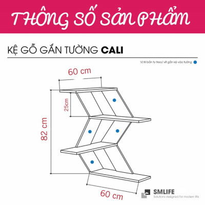 Kệ gỗ trưng bày kiểu dáng nhỏ gọn SMLIFE Cali