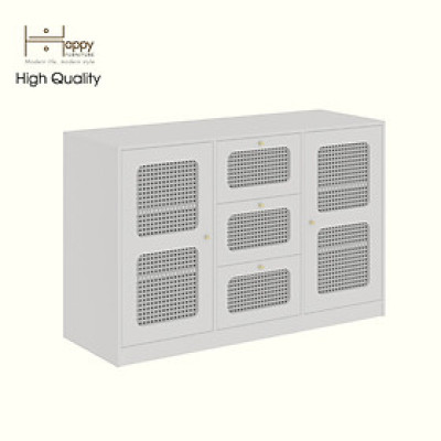 HAPPY FURNITURE , Tủ lưu trữ 3 ngăn kéo 2 cửa mở - MAY , TLT_061 , 140cm x 50cm x 90cm DxRxC