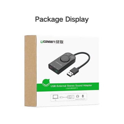 Ugreen UG50599CM129TK 1M Màu Đen USB External Stereo Sound Adapter - HÀNG CHÍNH HÃNG