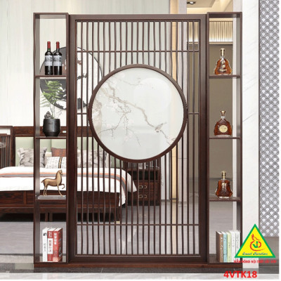 Vách ngăn phòng khách, vách ngăn tủ kệ bằng gỗ 4VTK18 - NỘI THẤT LẮP RÁP VIENDONGADV