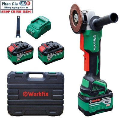 [chính hãƞg] Máy Mài Pin Workfix WF-AG100B Công Tắc Bóp,Chống Khởi Động Lại ,Chân Pin Phổ Thông, Lõi Đồng Bảo Hành 12T