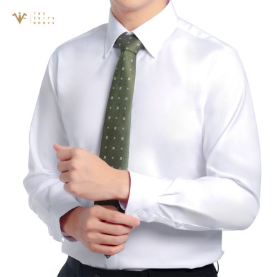 ÁO SƠ MI TRẮNG, KHUY ẨN, CHẤT LIỆU BAMBOO CAO CẤP, THƯƠNG HIỆU THE SUITS HOUSE