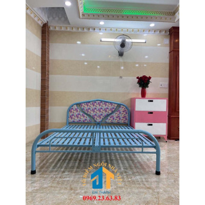 Giường sắt cao ĐẠI THÀNH cấp mẫu mới 1m8X2m màu xanh