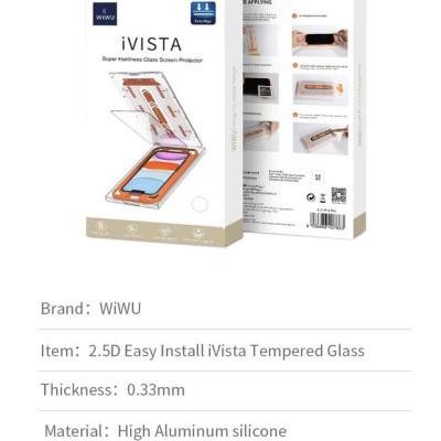 Kính cường lực Wiwu tự lấy bụi Dành Cho Iphone Có Màng Che Loa, Chống Vân Tay, Chống Dầu - Hàng Chính Hãng