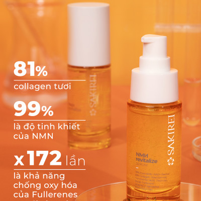 Combo Serum NMN và Kem dưỡng phục hồi da Sakirei NMN Revitalize từ Nhật Bản