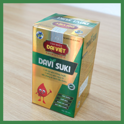 Tảo xoắn Đại Việt Thực phẩm bảo vệ sức khỏe Davi Suki Viên uống Spirulina cao cấp hỗ trợ chuyển hóa đường DV29